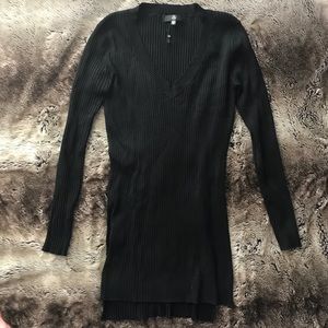Missguided Black V-Neck Tunic Sweater